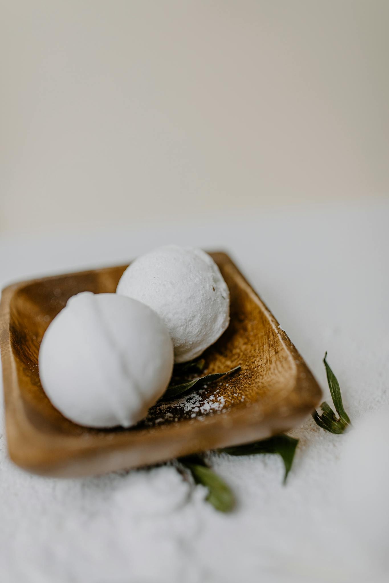 Contact us 22 close up of white bath bombs on a Contact us